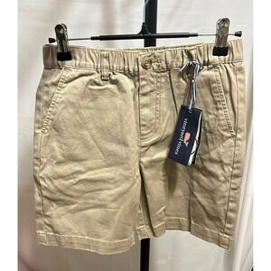 Vineyard Vines Boys Breaker Shorts Khaki Tan Elastic Waist Size S New With Tags